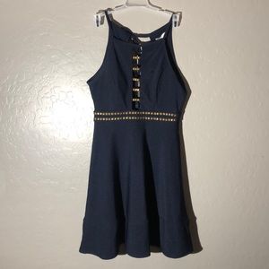 Dark blue skater dress with studs
